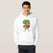 Broccoli bij boksen met boks handschoenen hoodie (Voorkant volledig)