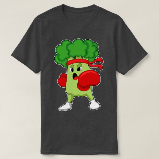 Broccoli bij Boxing met Boxing-handschoenen T-shirt (Design voorkant)