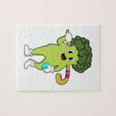 Broccoli bij Hockey met Hockey bat Legpuzzel (Horizontaal)