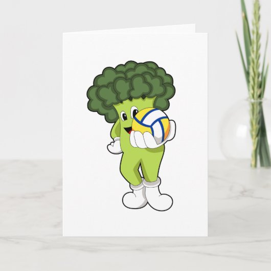 Broccoli bij Volleybal Sporten Kaart (Voorkant)