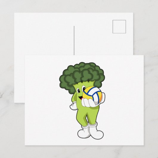 Broccoli bij Volleybalsport Briefkaart (Voorkant / Achterkant)