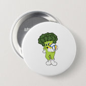 Broccoli bij Volleybalsport Ronde Button 7,6 Cm (Voorkant /achterkant)