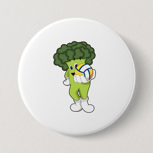 Broccoli bij Volleybalsport Ronde Button 7,6 Cm (Voorkant)