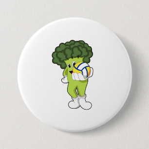 Broccoli bij Volleybalsport Ronde Button 7,6 Cm