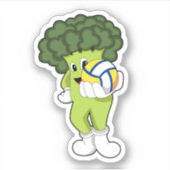 Broccoli bij Volleybalsport Sticker (Voorkant)