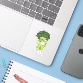 Broccoli bij Volleybalsport Sticker (Laptop met iPhone)