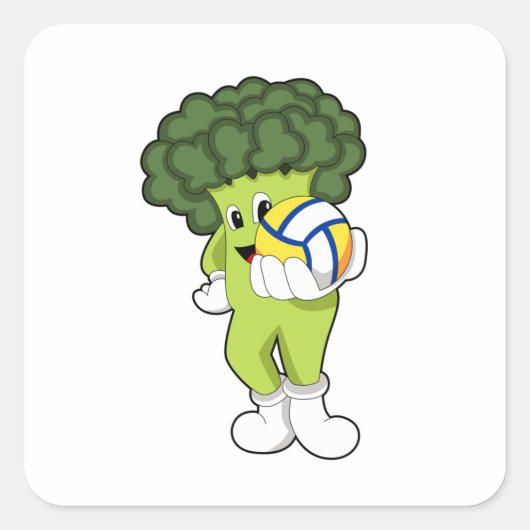 Broccoli bij Volleybalsport Vierkante Sticker (Voorkant)