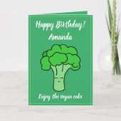Broccoli Birthday, grappig Kawaii Kaart (Voorkant)