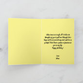 Broccoli Birthday, grappig Kawaii Yellow Vegan Kaart (Binnen)