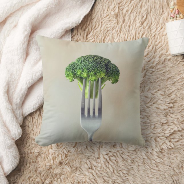 Broccoli Bloem op een Vork Kussen (Deken)