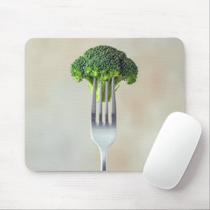 Broccoli Bloem op een Vork Muismat