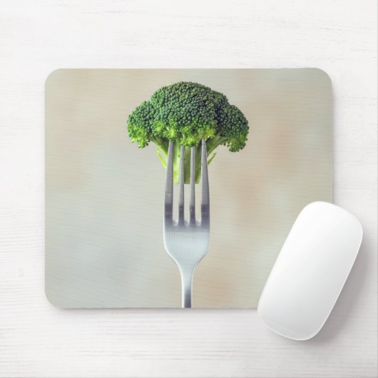 Broccoli Bloem op een Vork Muismat (Met muis)