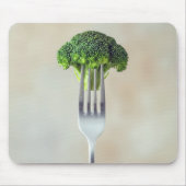 Broccoli Bloem op een Vork Muismat (Voorkant)