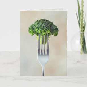 Broccoli Bloemstuk op een Vork Kaart
