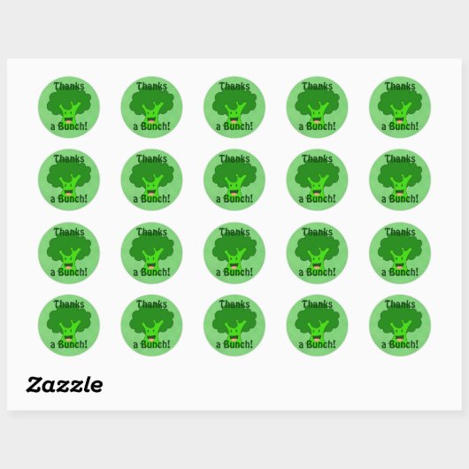 Broccoli Bunch Ronde Sticker (Vel)