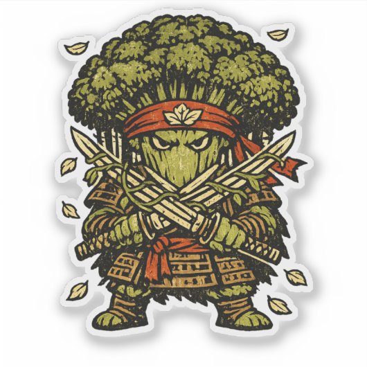Broccoli Bushido — Beschermer van het Bos Sticker (Voorkant)