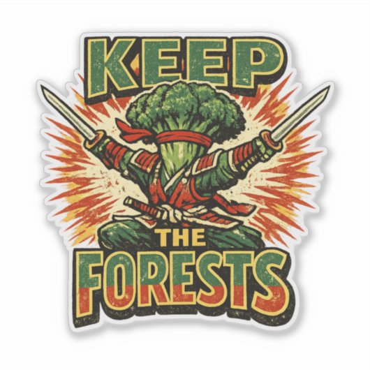 Broccoli Bushido – HOU DE BOSSEN Held Sticker (Voorkant)