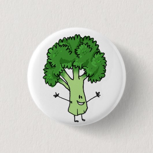 Broccoli-Button Ronde Button 3,2 Cm (Voorkant)
