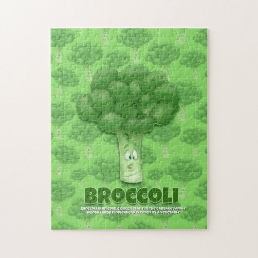 Broccoli cartoon gekke puzzel (Verticaal)