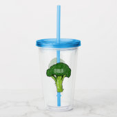 Broccoli cartoon illustratie acryl drinkbeker (Voorkant)