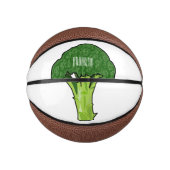 Broccoli cartoon illustratie basketbal (Voorkant)