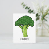 Broccoli cartoon illustratie briefkaart (Staand voorkant)