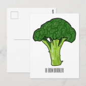 Broccoli cartoon illustratie briefkaart (Voorkant / Achterkant)