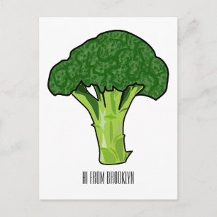 Broccoli cartoon illustratie briefkaart