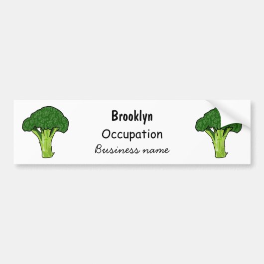 Broccoli cartoon illustratie bumpersticker (Voorkant)