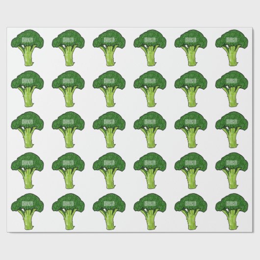 Broccoli cartoon illustratie cadeaupapier (Vlak)