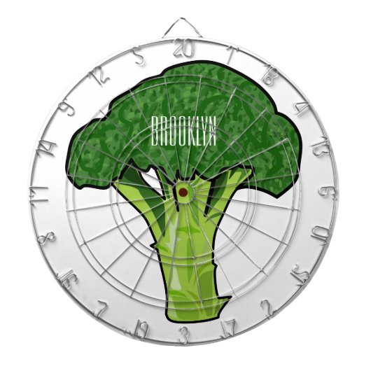 Broccoli cartoon illustratie dartbord (Voorkant)