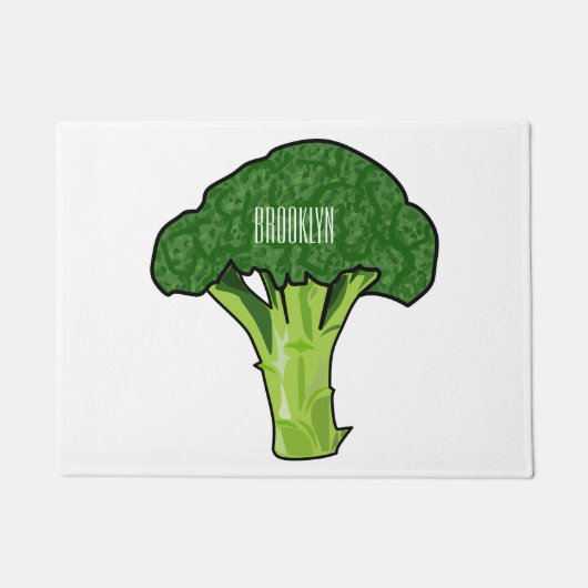 Broccoli cartoon illustratie deurmat (Voorkant)