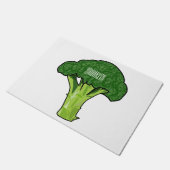 Broccoli cartoon illustratie deurmat (Schuin)