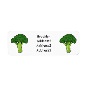 Broccoli cartoon illustratie etiket