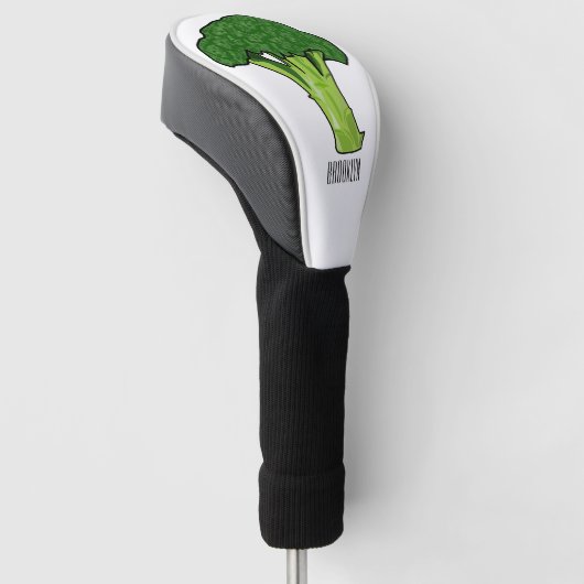 Broccoli cartoon illustratie golfheadcover (Schuin)
