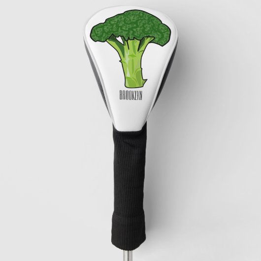 Broccoli cartoon illustratie golfheadcover (Voorkant)