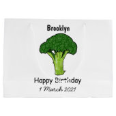 Broccoli cartoon illustratie groot cadeauzakje (Achterkant)
