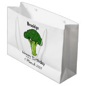 Broccoli cartoon illustratie groot cadeauzakje (Voorkant Gekanteld)