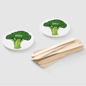Broccoli cartoon illustratie handwaaier (Niet-gemonteerd)