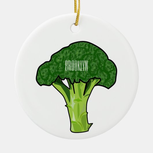 Broccoli cartoon illustratie keramisch ornament (Voorkant)