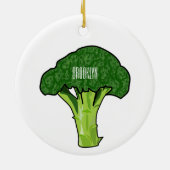 Broccoli cartoon illustratie keramisch ornament (Achterkant)