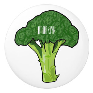 Broccoli cartoon illustratie keramische knop