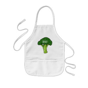 Broccoli cartoon illustratie kinder schort