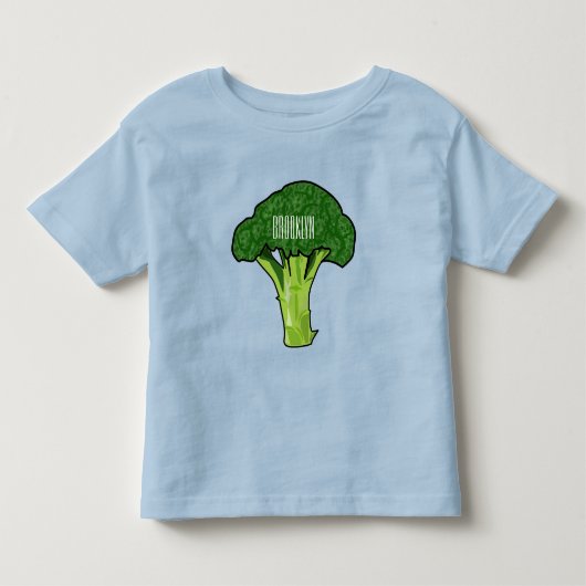 Broccoli cartoon illustratie kinder shirts (Voorkant)