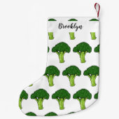 Broccoli cartoon illustratie kleine kerstsok (Achterkant)