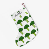 Broccoli cartoon illustratie kleine kerstsok (Achterkant (Hangend))