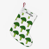 Broccoli cartoon illustratie kleine kerstsok (Voorkant (Hangend))