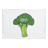 Broccoli cartoon illustratie kussensloop (Achterkant)