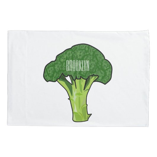 Broccoli cartoon illustratie kussensloop (Achterkant)