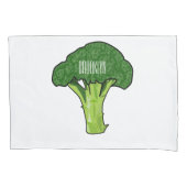 Broccoli cartoon illustratie kussensloop (Voorkant)